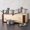 Cookware set OPUS PRIMA, set of 6 pcs, silver, stainless steel, Ruffoni