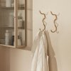 Towel hook CURVATURE 20 cm, brass, ferm LIVING