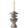 Dinner candle holder YARA 19,5 cm, brown, stoneware, ferm LIVING