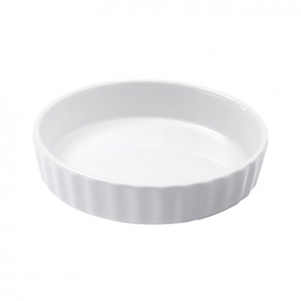 individual round flan dish black porcelain