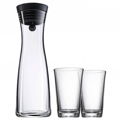 Set karafa na vodu černá Basic 1,0 l + 2 sklenice WMF