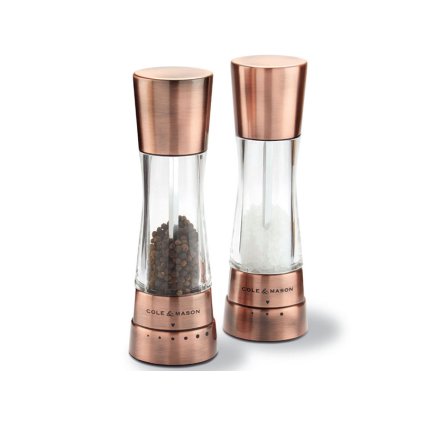 Sada mlýnků na sůl a pepř 190 mm, sada 2 ks, měď, COLE & MASON