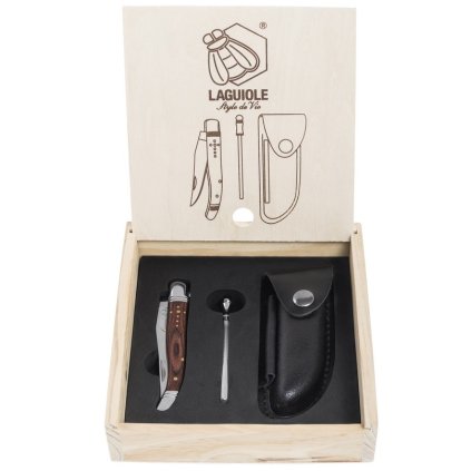 Kapesní nůž LUXURY, s brouskem a pouzdrem, rukojeť palisandr, Laguiole