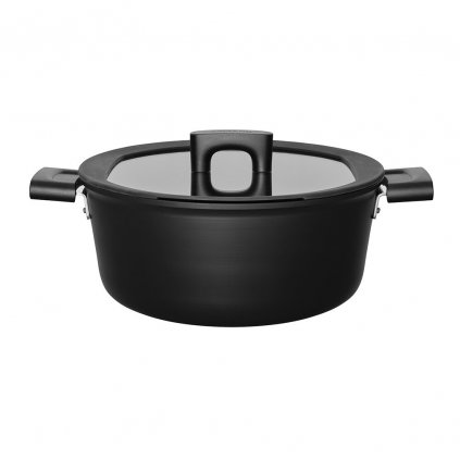 hard face casserole dish with lid black 233555