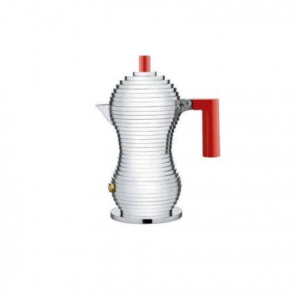 181406 kavovar pulcina alessi 70 ml cervena rukojet 1