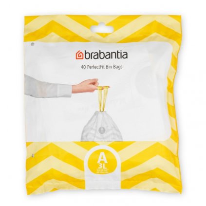 PerfectFit Bags, Code A, 3L, 40 Bags White 8710755137600 Brabantia 300dpi 5000x7000px 6 NR 25662