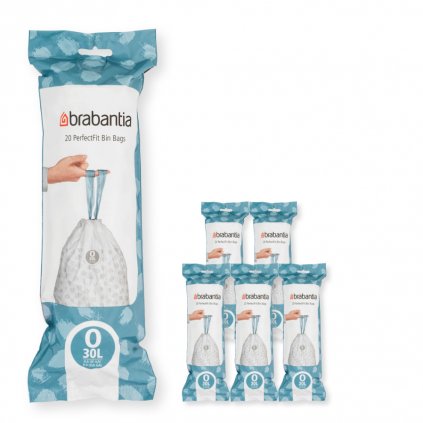 PerfectFit Bags, Code O, 30L, 120 Bags White 8710755138485 Brabantia 300dpi 4167x4167px 6 NR 25892