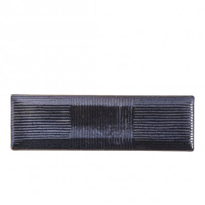 Talíř na sushi a sashimi LINES MIJ 33 x 10 cm černý