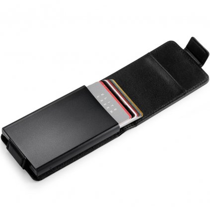 Kožené pouzdro na karty s RFID ochranou ECLIPSE Philippi 10 cm černé