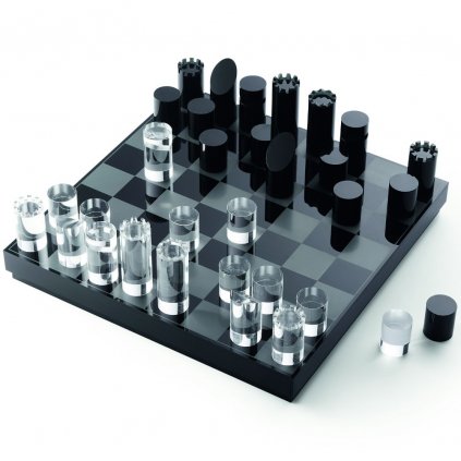 Skleněné šachy YAP Philippi 28 cm černé