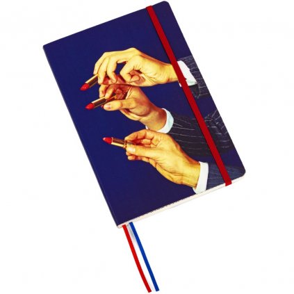 Zápisník TOILETPAPER LIPSTICKS Seletti 21 x 14 cm modrý