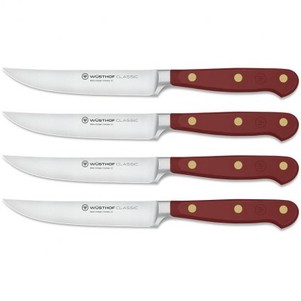 Nože na steaky CLASSIC COLOUR, sada 4 ks, 12 cm, sumacově červená, Wüsthof