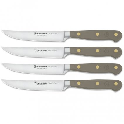 Nože na steaky CLASSIC COLOUR, sada 4 ks, 12 cm, sametově ústřicová, Wüsthof
