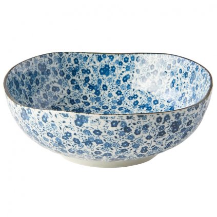 Jídelní mísa BLUE DAISY 20 cm, modrá, keramika, MIJ
