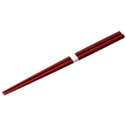 Jídelní hůlky 22,5 cm, tmavě červená / bílá, keramika, MIJ