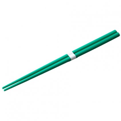 Jídelní hůlky 22,5 cm, bambusově zelená / bílá, keramika, MIJ