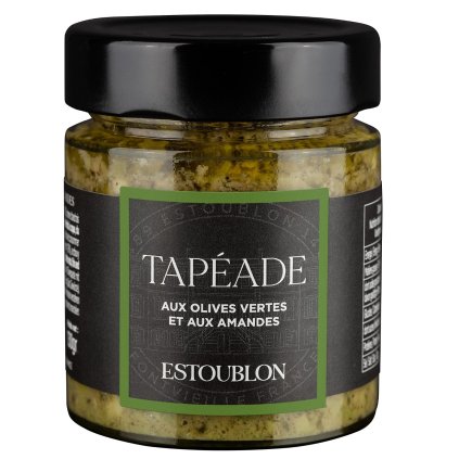 Tapenáda ze zelených oliv 130 g, s mandlemi, Estoublon