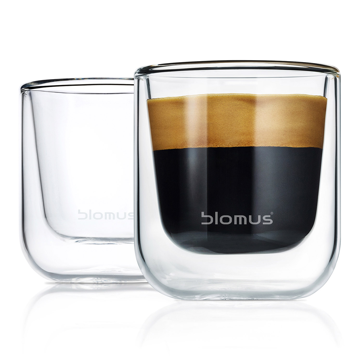 Termosklenice na espresso NERO 80 ml, sada 2 ks, Blomus