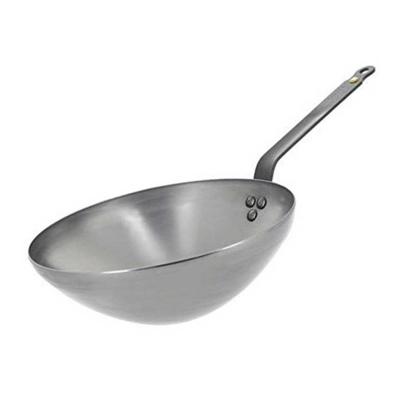 Železná pánev WOK s plochým dnem Mineral B deBuyer 28 cm de Buyer