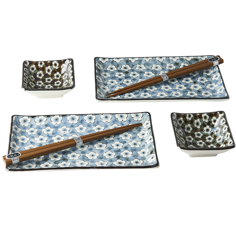 Sushi set Navy & White UME Design 6 ks MIJ