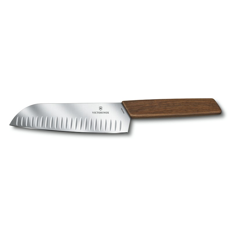 Santoku nůž SWISS MODERN 17 cm, s výbrusem, Victorinox