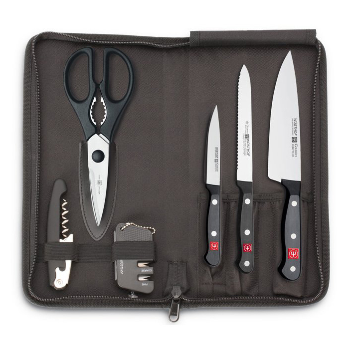 Cestovní sada nožů s brouskem, nůžkami a otvírákem v pouzdře 7dílná Gourmet WÜSTHOF - Wüsthof Dreizack Solingen nůž CLASSIC IKON 16 cm