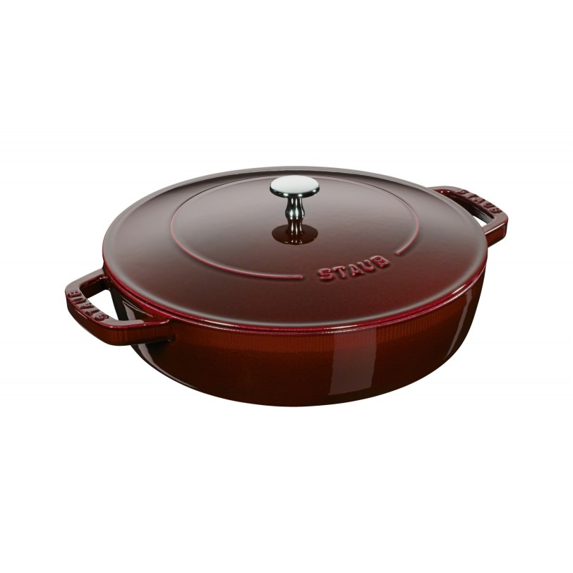 Kastrol CHISTERA 28 cm, na soté, s litinovou samopodlévací poklicí, grenadina, Staub