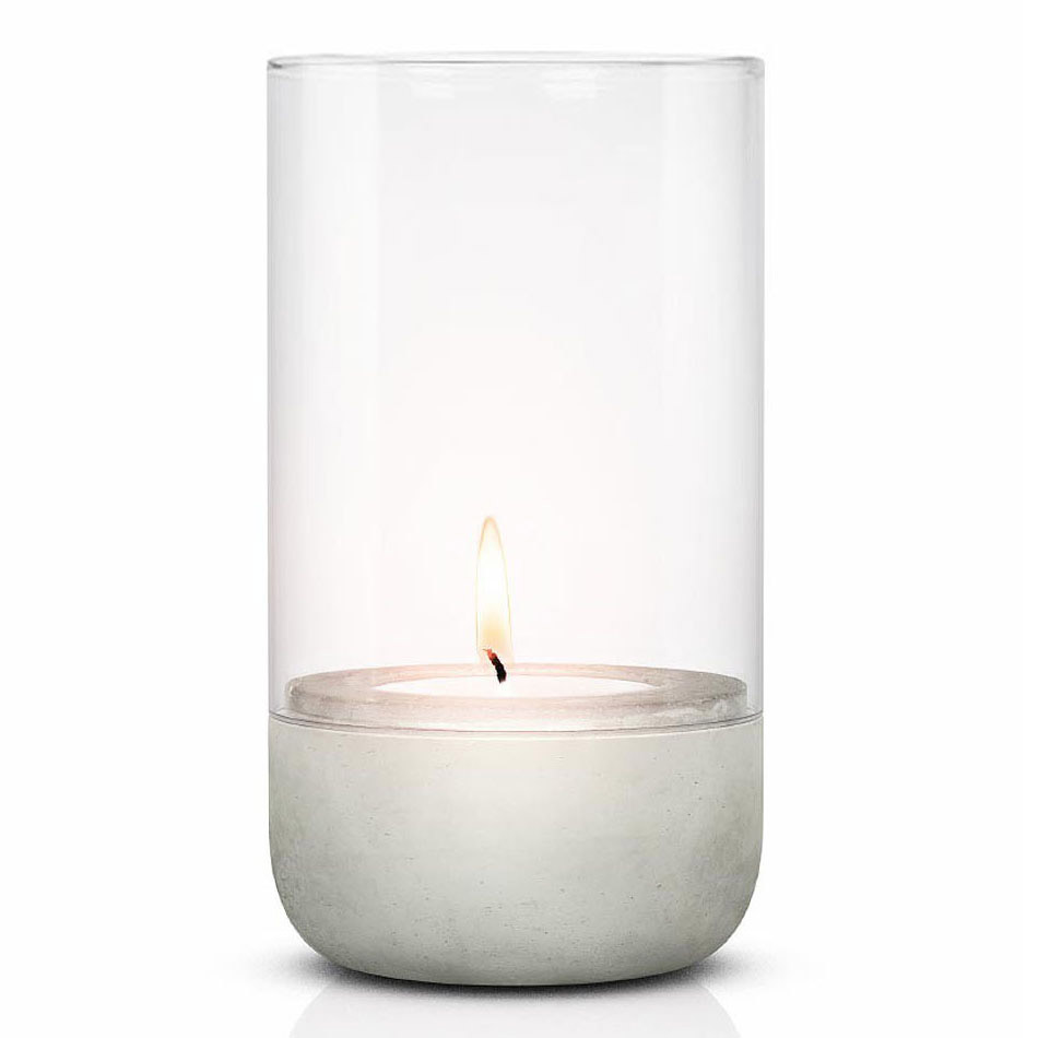 Svícen na čajovou svíčku CALMA 22,5 cm, beton, Blomus