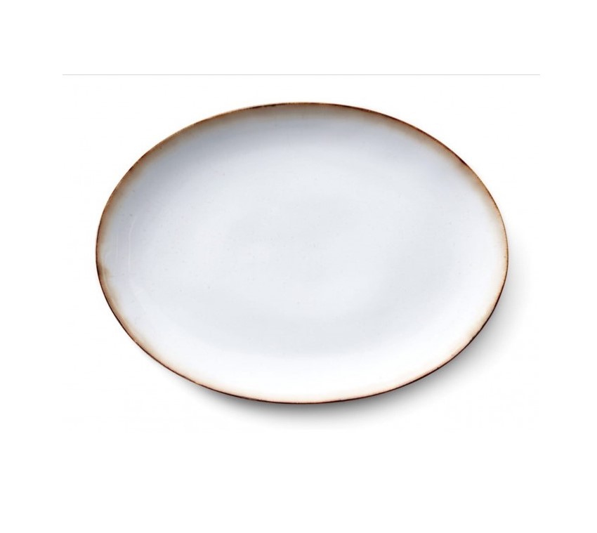 Oválná servírovací mísa Bitz černá/krémová 36x25 cm