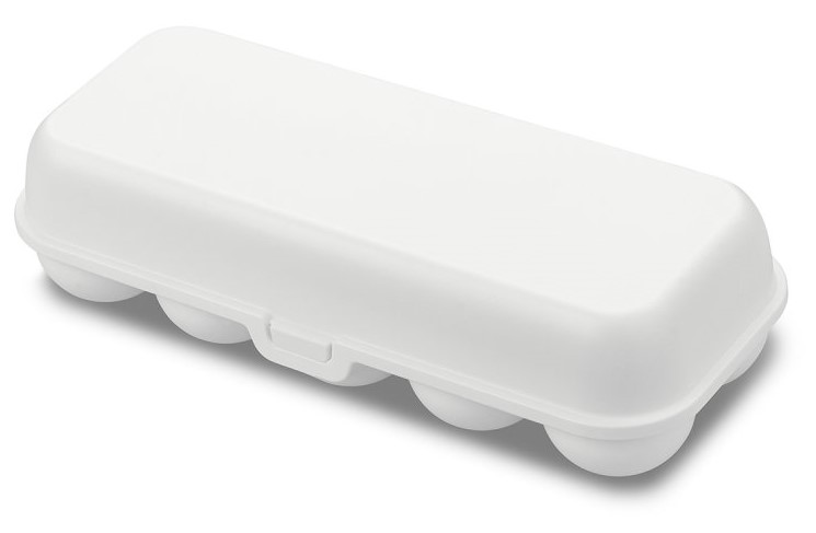 Box na vejce EGGS TO GO, na 10 ks, bílá bavlna, Koziol