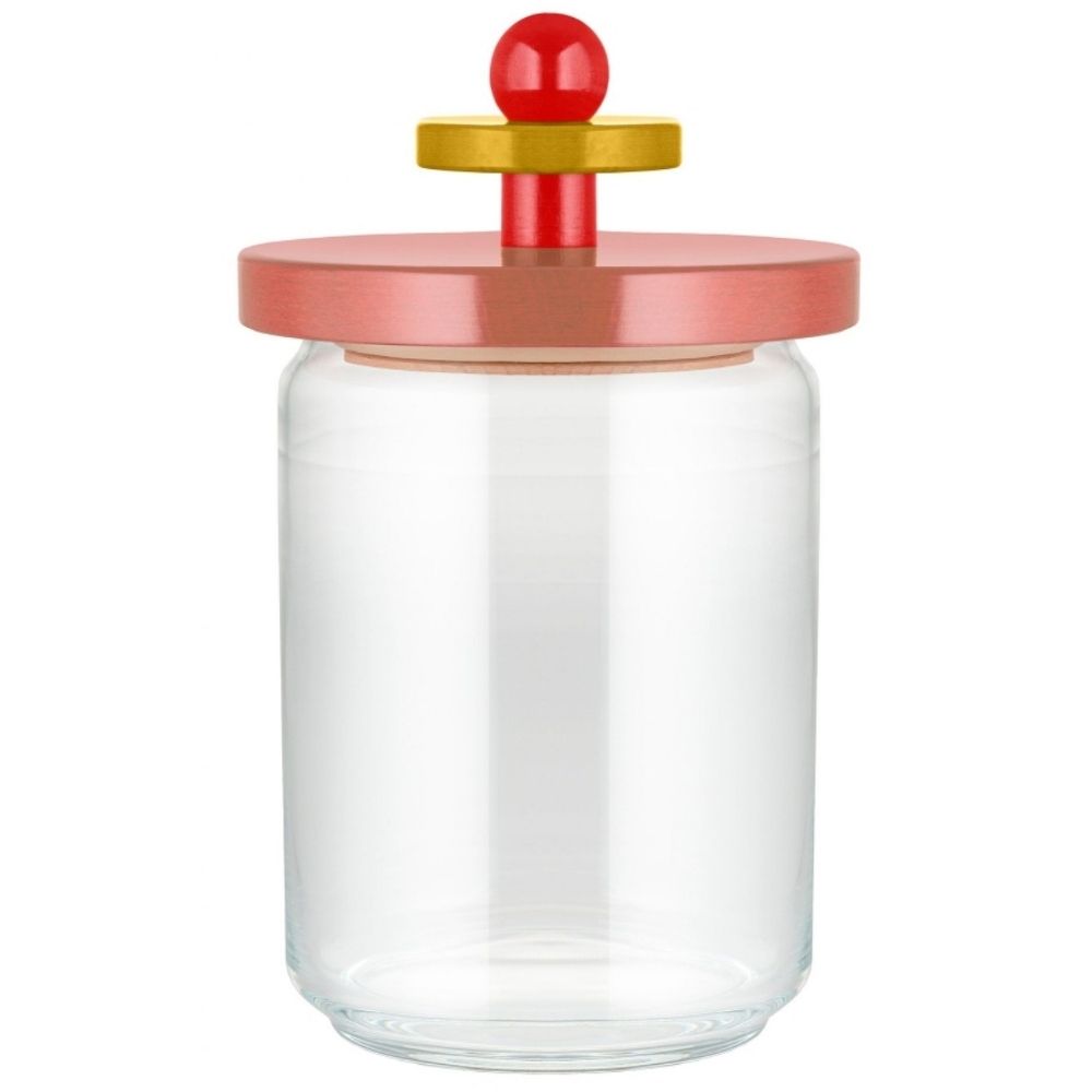 Dóza na potraviny 100 COLLECTION 1 l, růžová, sklo, Alessi