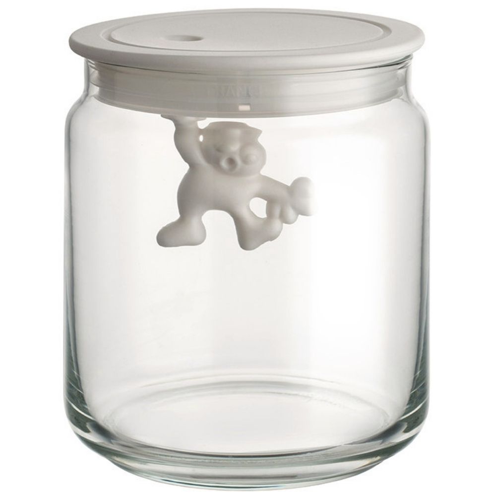 Dóza na potraviny GIANNI 750 ml, bílé víčko, sklo, Alessi