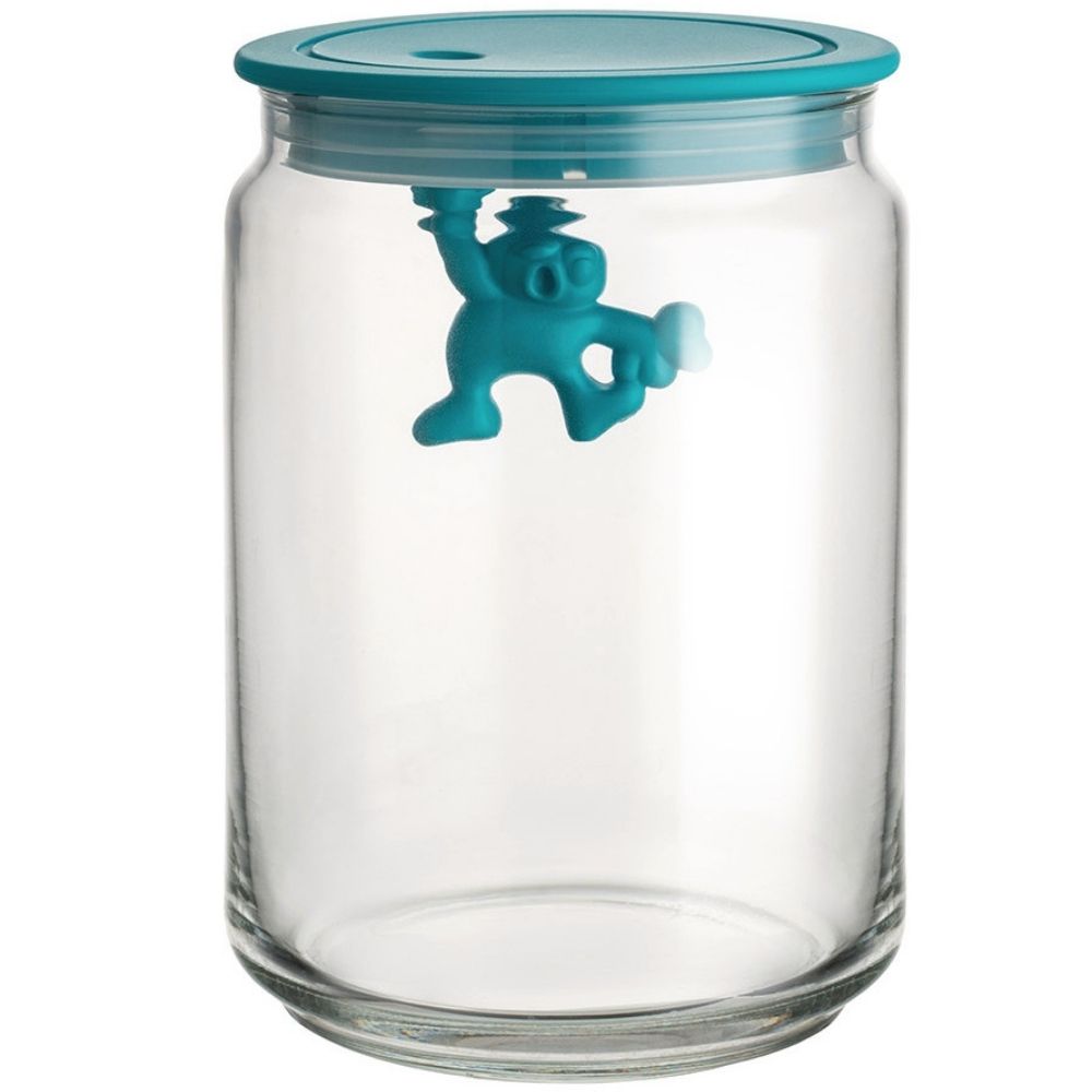 Dóza na potraviny GIANNI 900 ml, modré víčko, sklo, Alessi