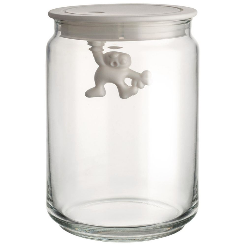 Dóza na potraviny GIANNI 900 ml, bílé víčko, sklo, Alessi