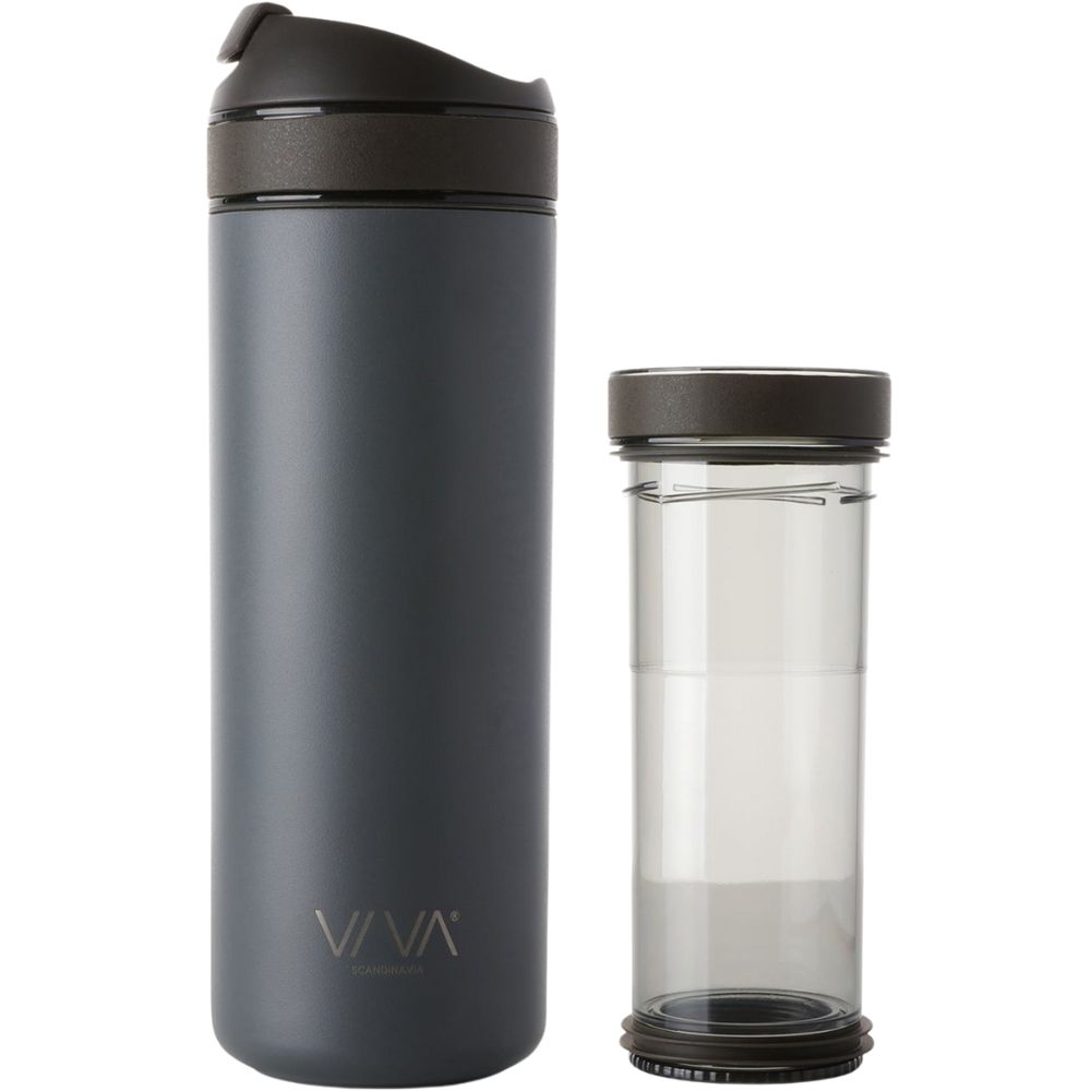 Termohrnek s infuzérem RECHARGE ANYTIME 460 ml, tmavě šedá, Viva Scandinavia