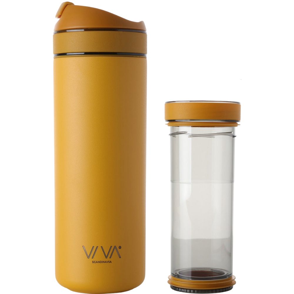 Termohrnek s infuzérem RECHARGE ANYTIME 460 ml, hořčičně žlutá, Viva Scandinavia