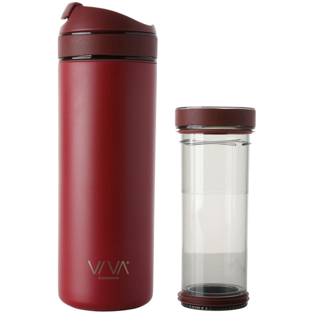 Termohrnek s infuzérem RECHARGE ANYTIME 460 ml, malinová, Viva Scandinavia