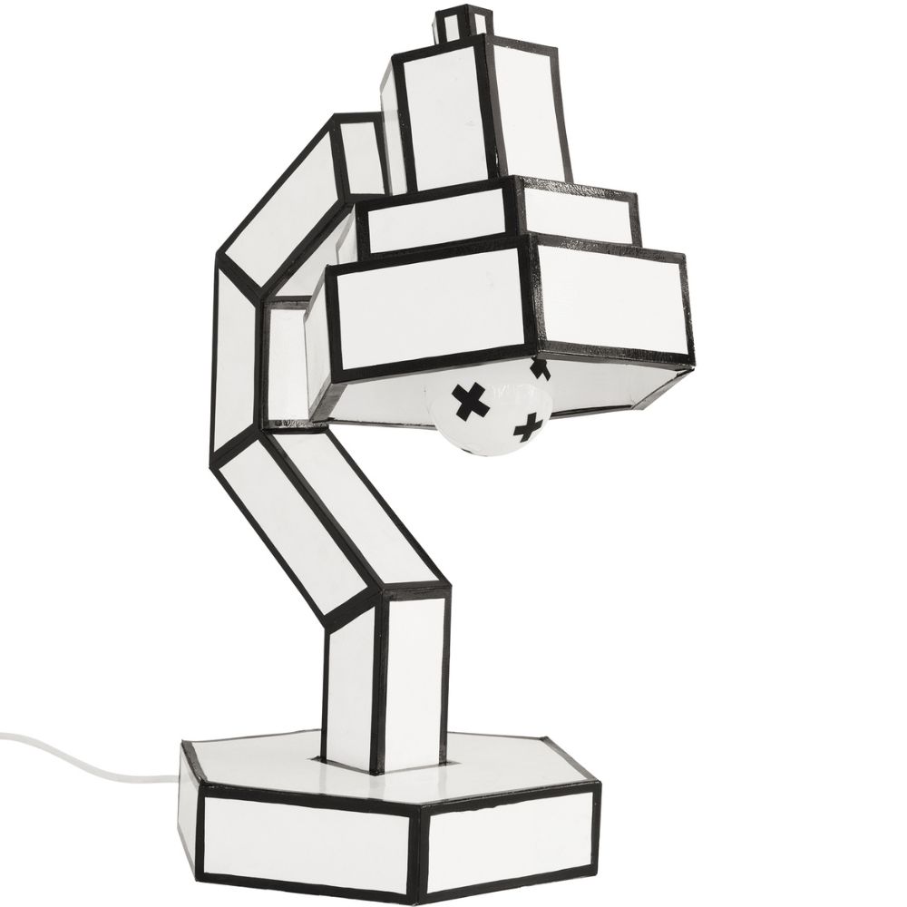 Stolní lampa CUT & PASTE 58 cm, černobílá, Seletti