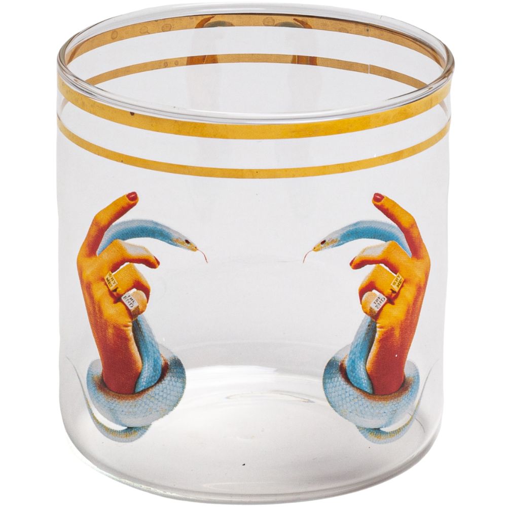 Sklenice na vodu TOILETPAPER HANDS WITH SNAKES 8,5 cm, Seletti