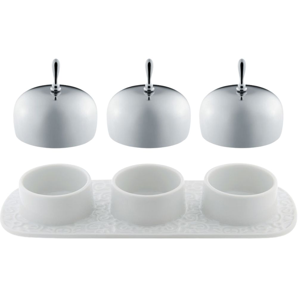 Dóza na marmeládu DRESSED 20 cm, bílá, Alessi