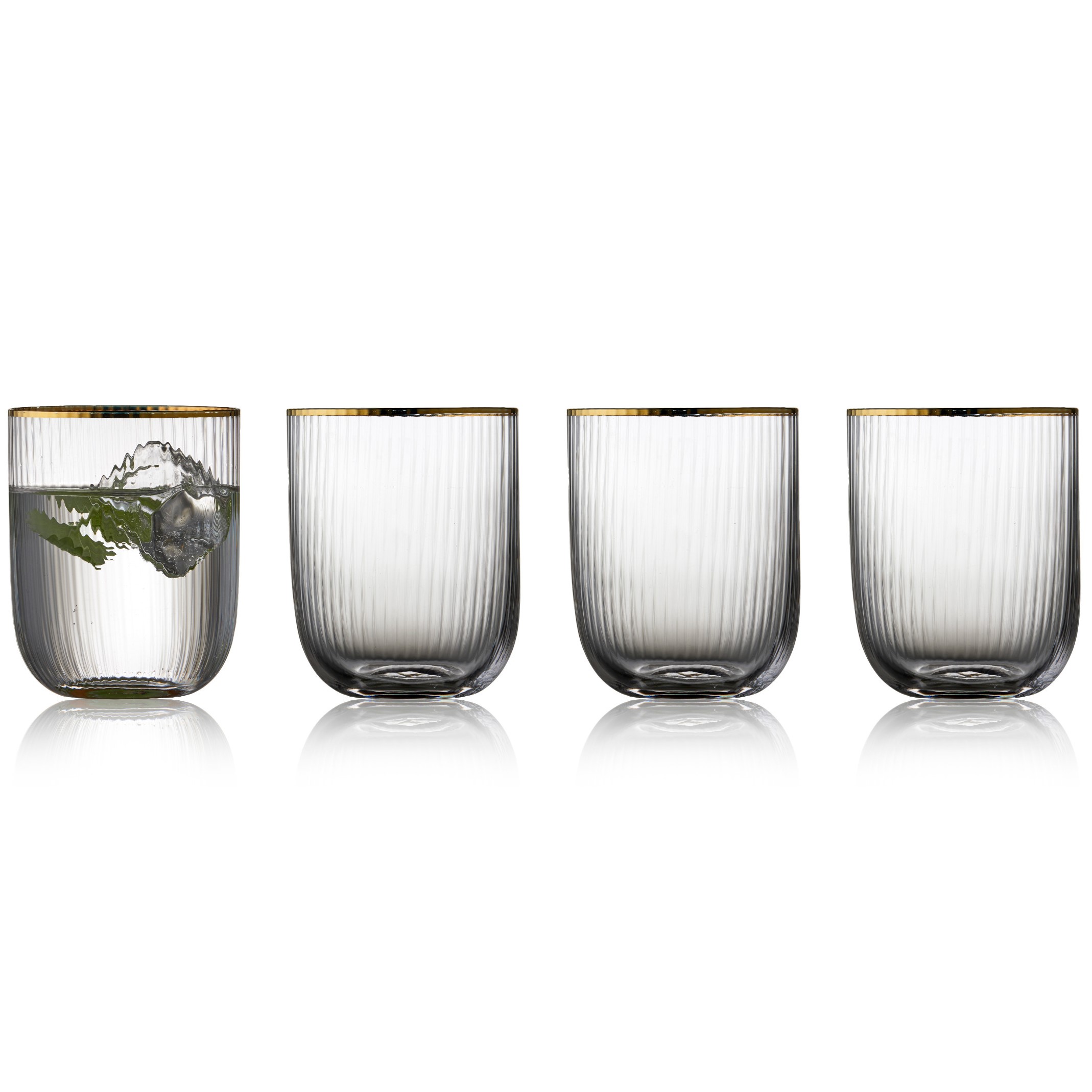 Lyngby Glas Sklenice na vodu PALERMO GOLD 350 ml, sada 4 ks, Lyngby Glas
