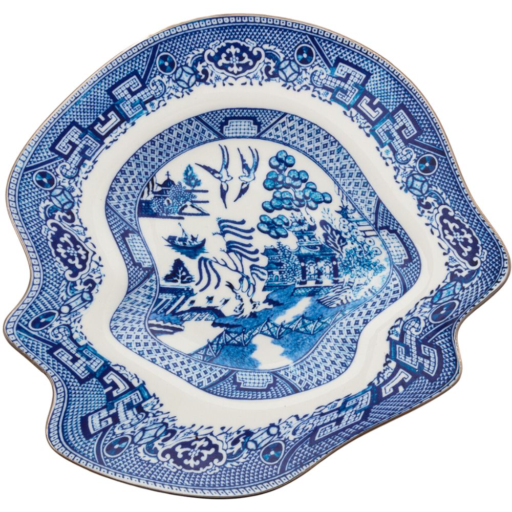Dezertní talíř CLASSICS ON ACID GLITCHY WILLOW 21 cm, modrá, porcelán, Seletti