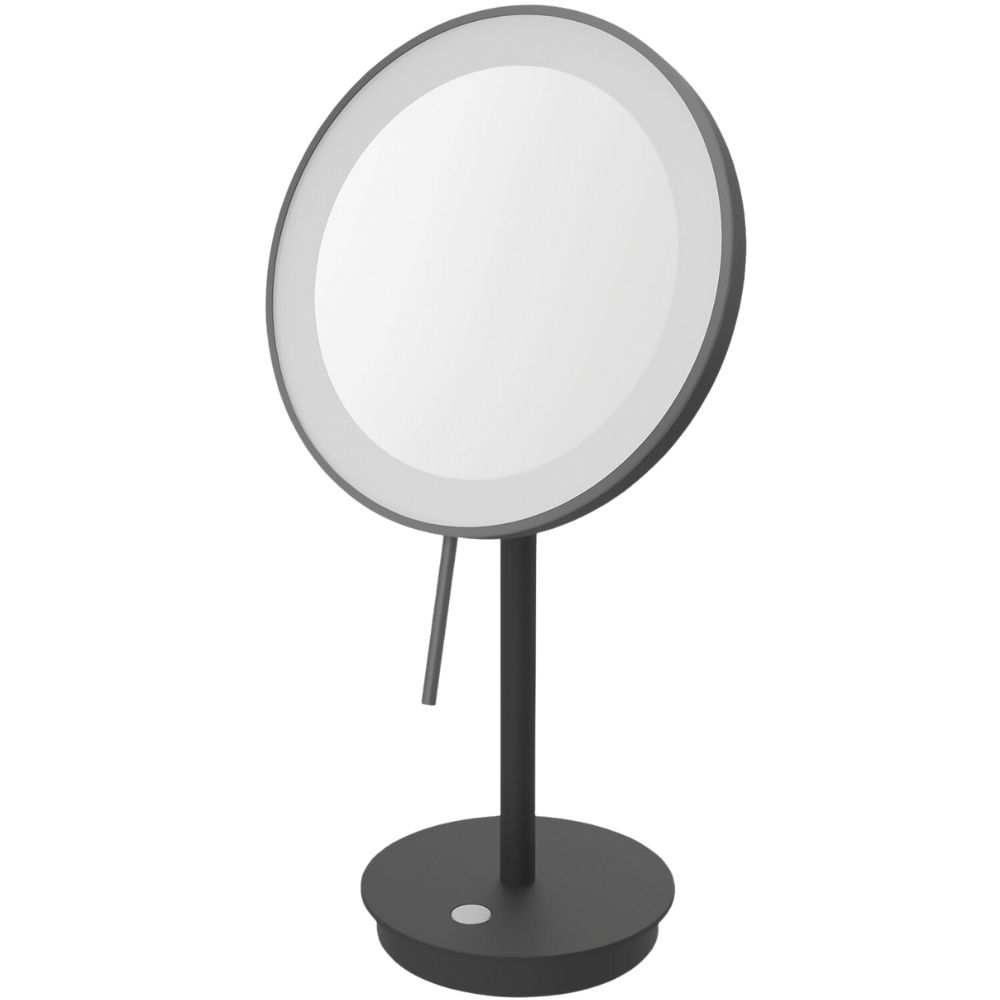 Kosmetické zrcadlo ALONA 20 cm, stolní, černá, nerezová ocel, Zack