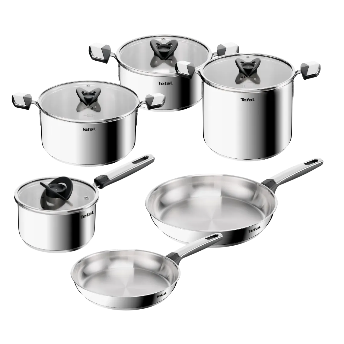 Tefal Sada hrnců EMOTION+, sada 10 ks, nerezová ocel, Tefal