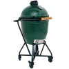 Gril na dřevěné uhlí L 46 cm,  + intEGGrovaný pojízdný stojan s držadlem, zelená, Big Green Egg