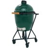 Gril na dřevěné uhlí L 46 cm,  + intEGGrovaný pojízdný stojan s držadlem, zelená, Big Green Egg
