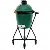 Gril na dřevěné uhlí M 38 cm,  + intEGGrovaný pojízdný stojan s držadlem, zelená, Big Green Egg