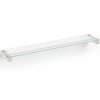 Koupelnová polička CARVO 66 cm, bílá, nerezová ocel / sklo, Zack
