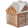 Svícen na čajovou svíčku GINGERBREAD CHRISTMAS STABLE 11,5 cm, hnědá, kamenina, Kähler