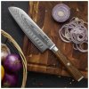 Santoku nůž SOK COCOBOLO WHITE DAMASCUS 18 cm, hnědá, Dellinger